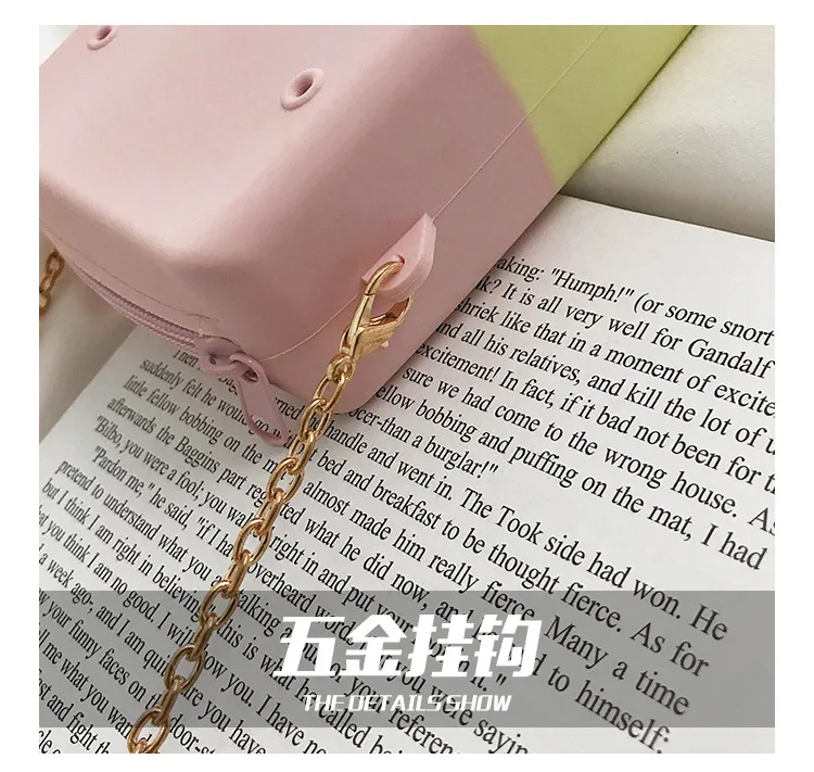 Радужная сумка в западном стиле летняя ins милая конфетная цветная цепочка