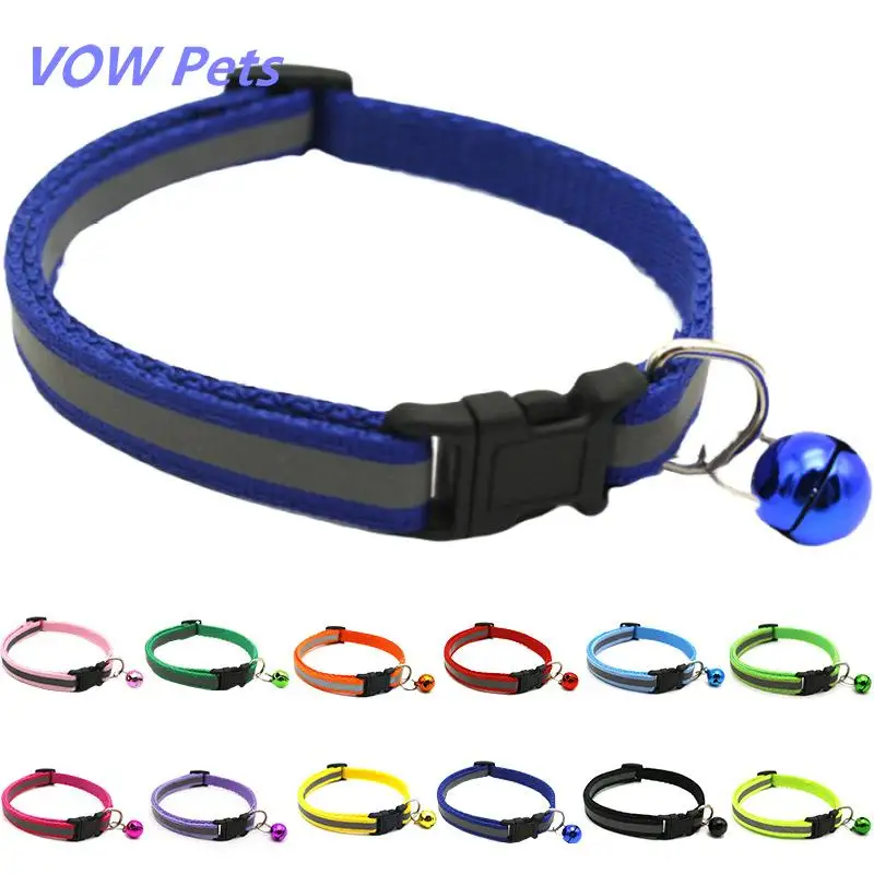 

VOW Pets 2021 NewPet Collar Reflective Glow Patch Dog And Cat Collars Bell The Cat Collar Bells Collar Pet Supplies