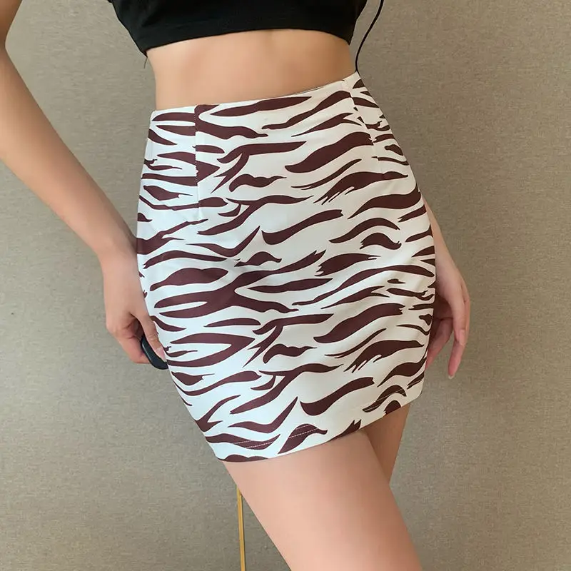

Summer High Waist Mini Skirt A-Line Sexy Streetwear Casual Zebra pattern Harajuku Punk Vintage Woman clothes Kawaii y2k Gothic