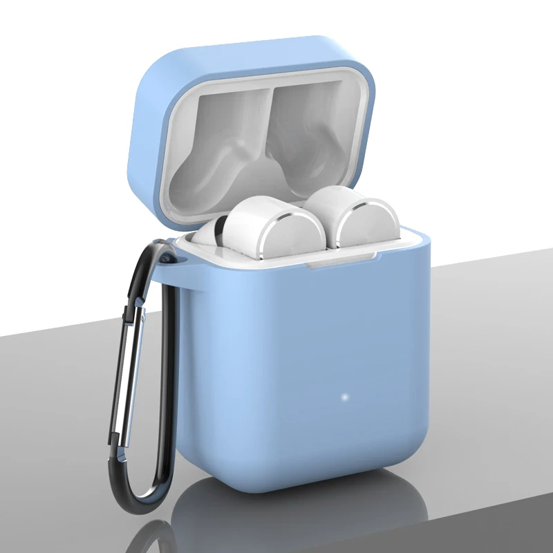Blue Силиконовый наушник чехол для Xiao mi Airdots Pro противоударный защитный чехол для Xiaomi mi Air TWS Беспроводная Bluetooth сумка для гарнитуры - Цвет: Blue