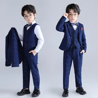kids formal suit for wedding flower boy outfit festival set tuxedos child costume suit for party performance host clothing