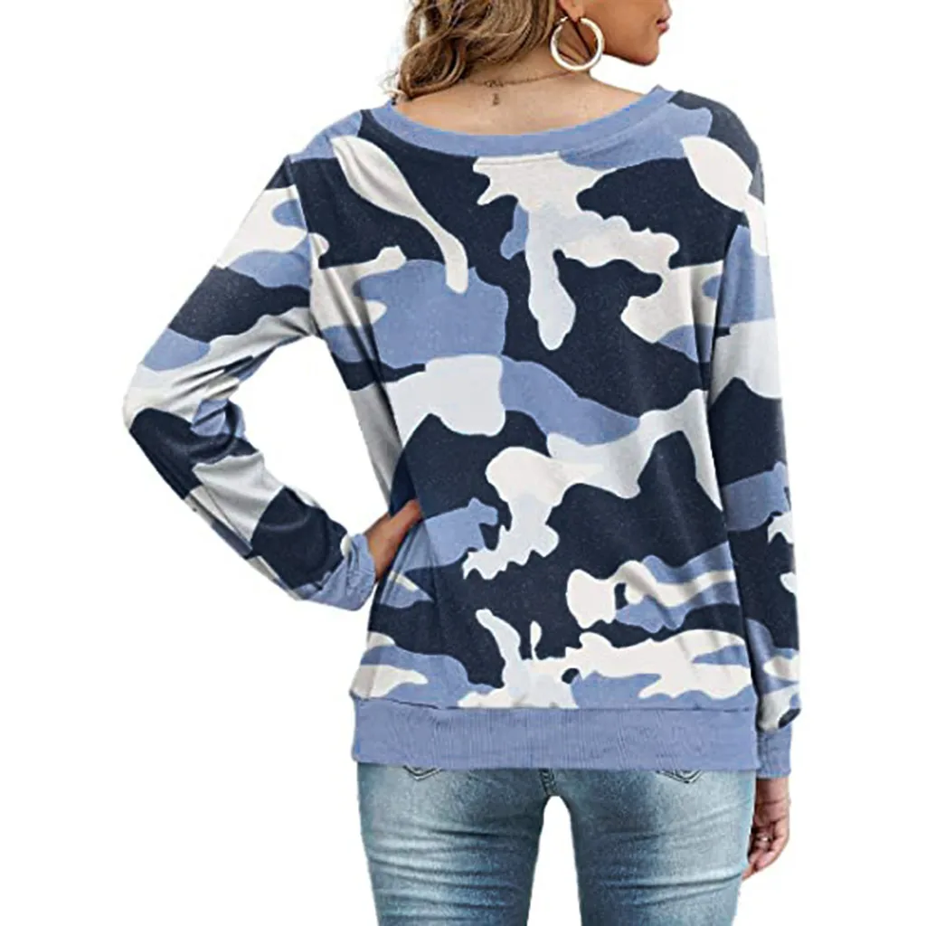 

Oversized Sweatshirt Women's Camouflage print Long Sleeve Crewneck Sweatshirt Casual Tops Autumn Loose Plus size Clothes