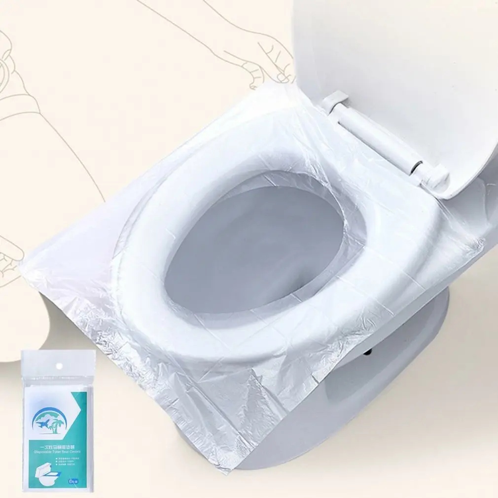 

50Pcs Toilet Seat Cover Disposable Waterproof Plastic Children Adults Potty Sign For Hotel Travel Box Or Bag Optional