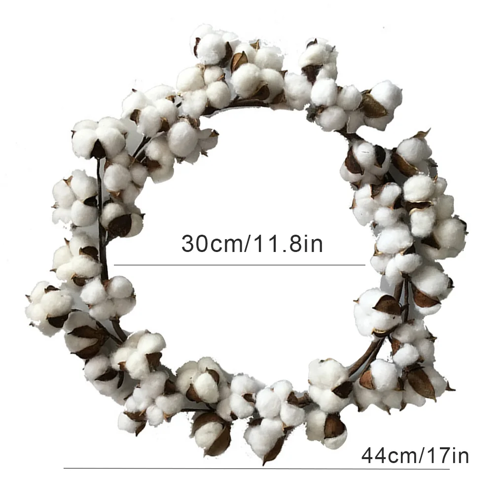 Хлопковый венок Рождественская сухая Цветочная домашняя дверь Украшение стен