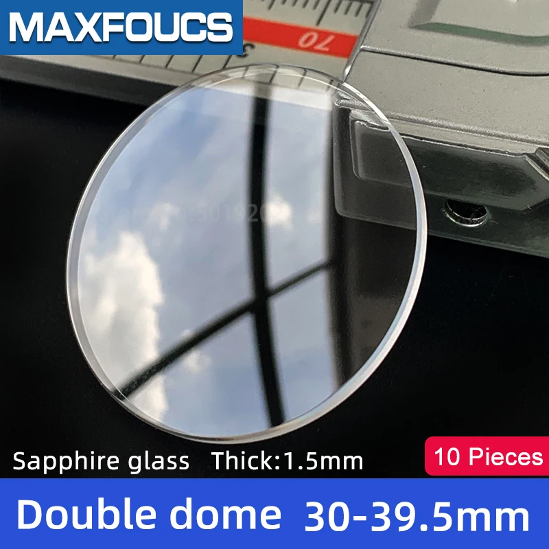 

Watch Glass Thick 1.5 mm Diameter 30-39.5 mm Double dome Sapphire Anti scratch Smooth Round Transparent Crystal ，10 pieces S
