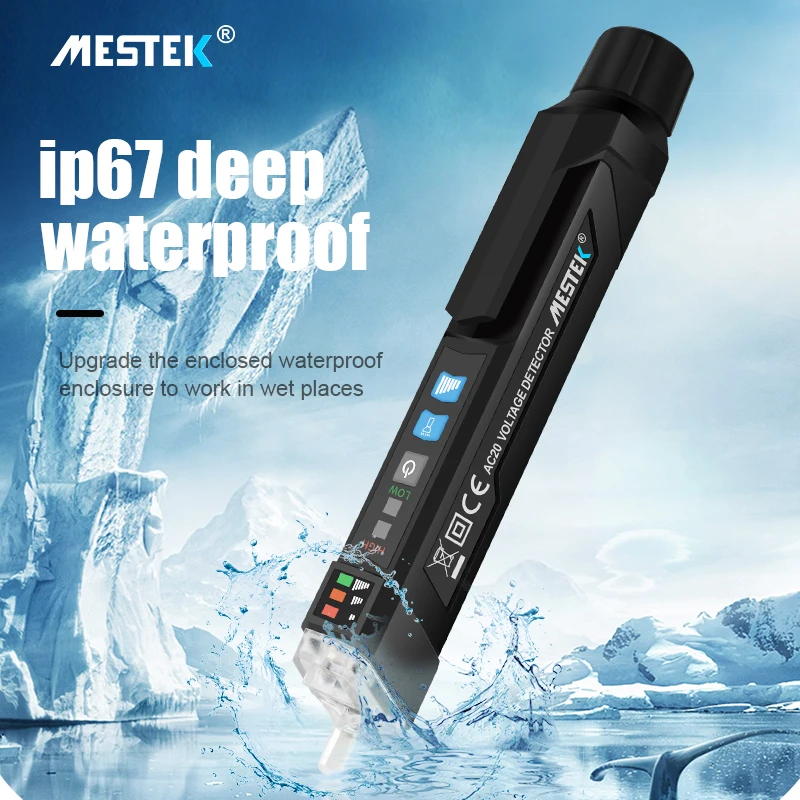MESTEK Бесконтактный Напряжение Ручка детектор AC 12V/48 1000V светодиодный светильник