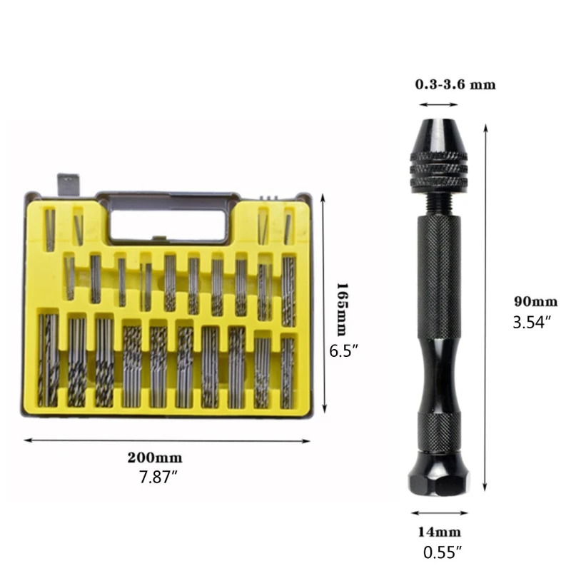 

151Pcs Hand Drill Bits Set Pin Vise Woodworking Hand Mini Drill for Model Resin Jewelry Hole Maker Puncher Jewelry Tools