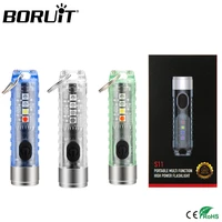 boruit sst20 led flashlight with whiteuv red light identification tactical keychain flashtorch portable outdoor lighting