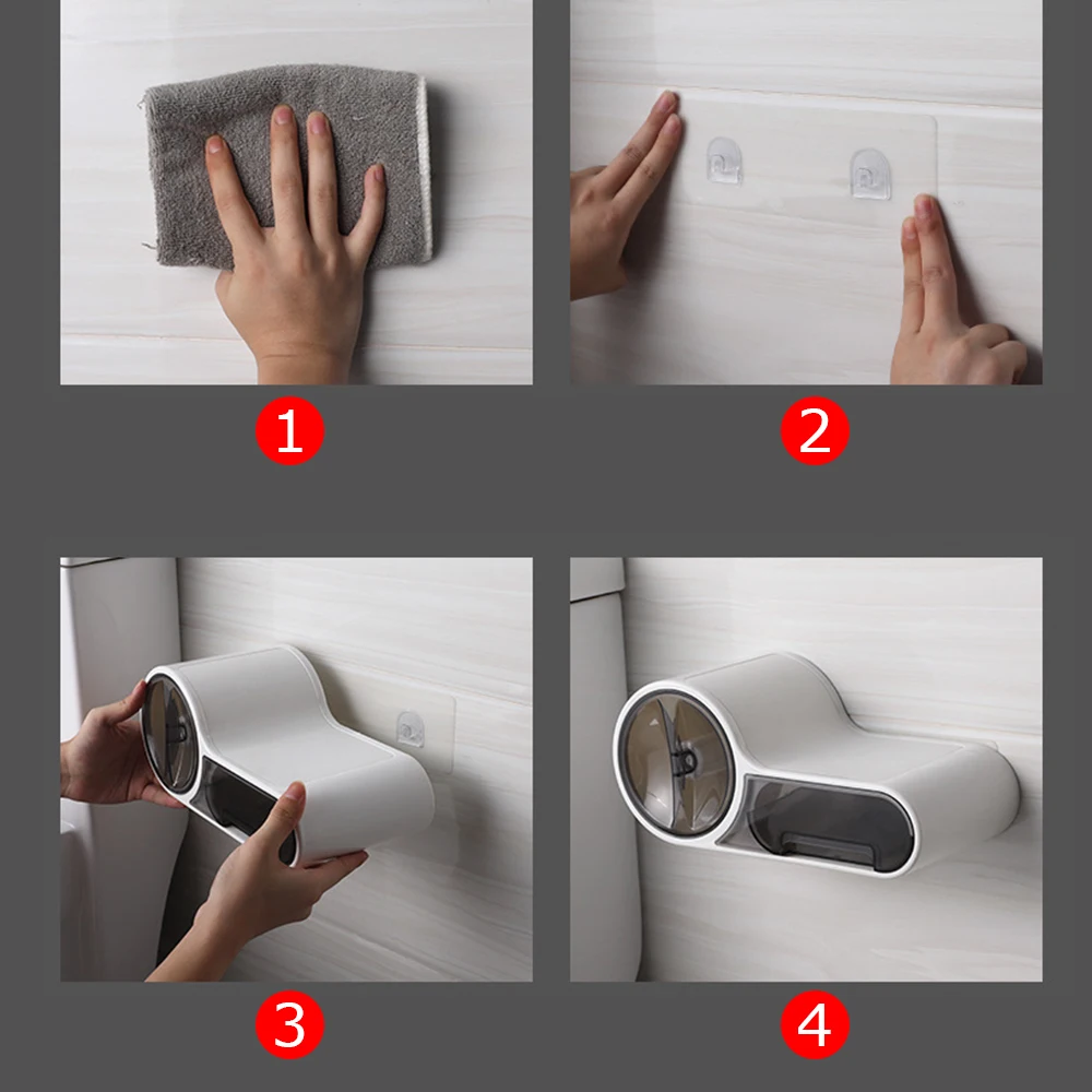 

Toilet Paper Holder Rack Wall-Mounted Toilet Tissue Box Shelf Waterproof Roll Paper Storage Box Bathroom Accessories