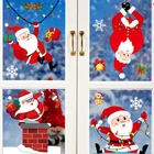 Съемная новогодние наклейки на окно наклейка Санта Клаус рождественские украшения для дома Счастливого Рождества 2021 с новым годом 2022