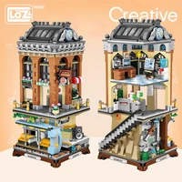 loz mini block mini street city subway station european style buildings transportation platform model diy assembly toys