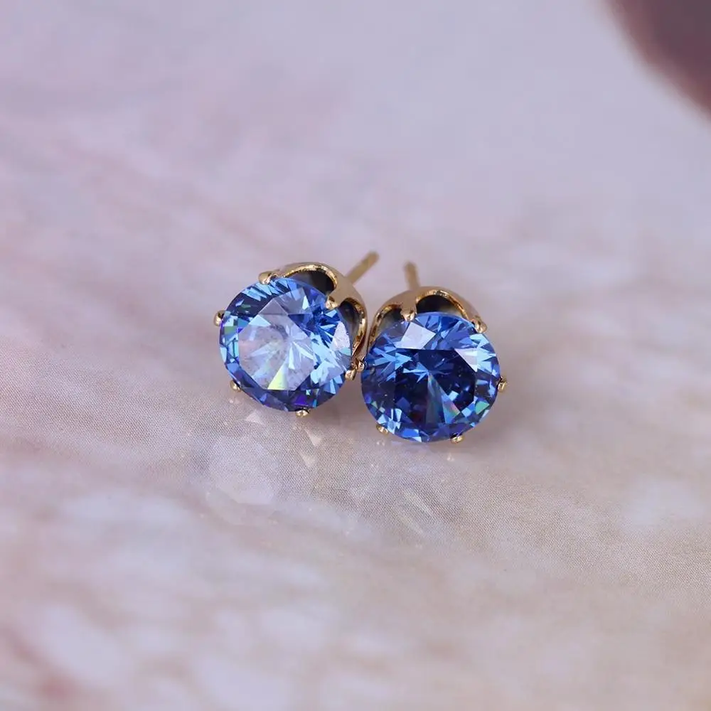 1 пара женская желтая и белая позолота белый Фианит морганит гранат розовый