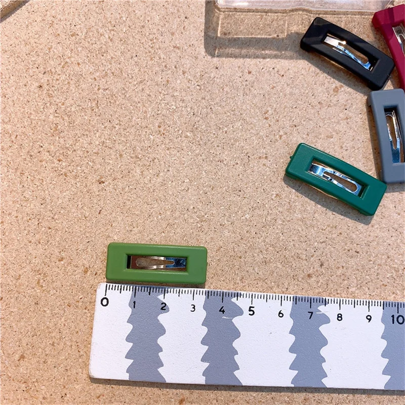 

2021 new girls mini colorful Hair Clip geometric square hairpin baby broken hair bb clip for Children Fashion Hair Accessories