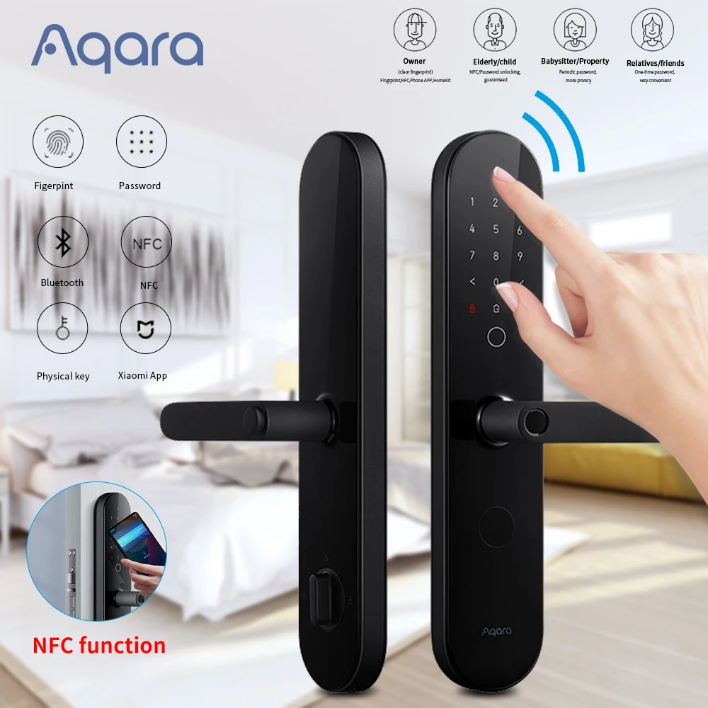 Умный дверной замок Aqara N100/N200 разблокировка по отпечатку пальца Bluetooth-совместимая
