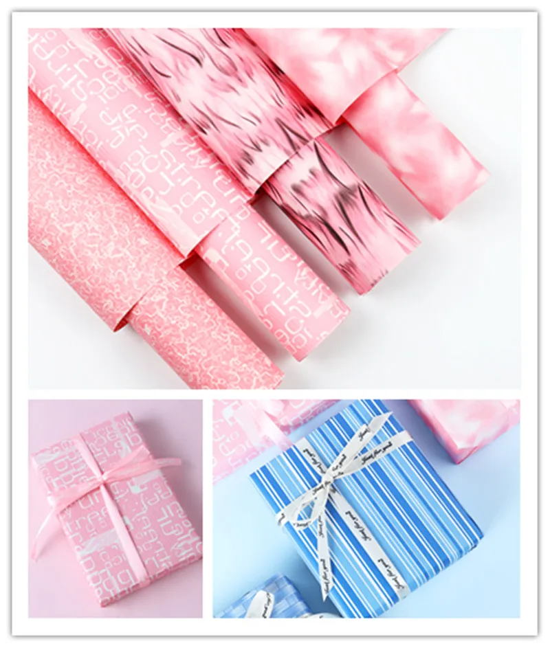 

20pcs/lot 63x63cm Flat Printed Kraft Paper Retro Rose Flower Wrapping Paper Christamas Birthday Gift Packing Paper Supply