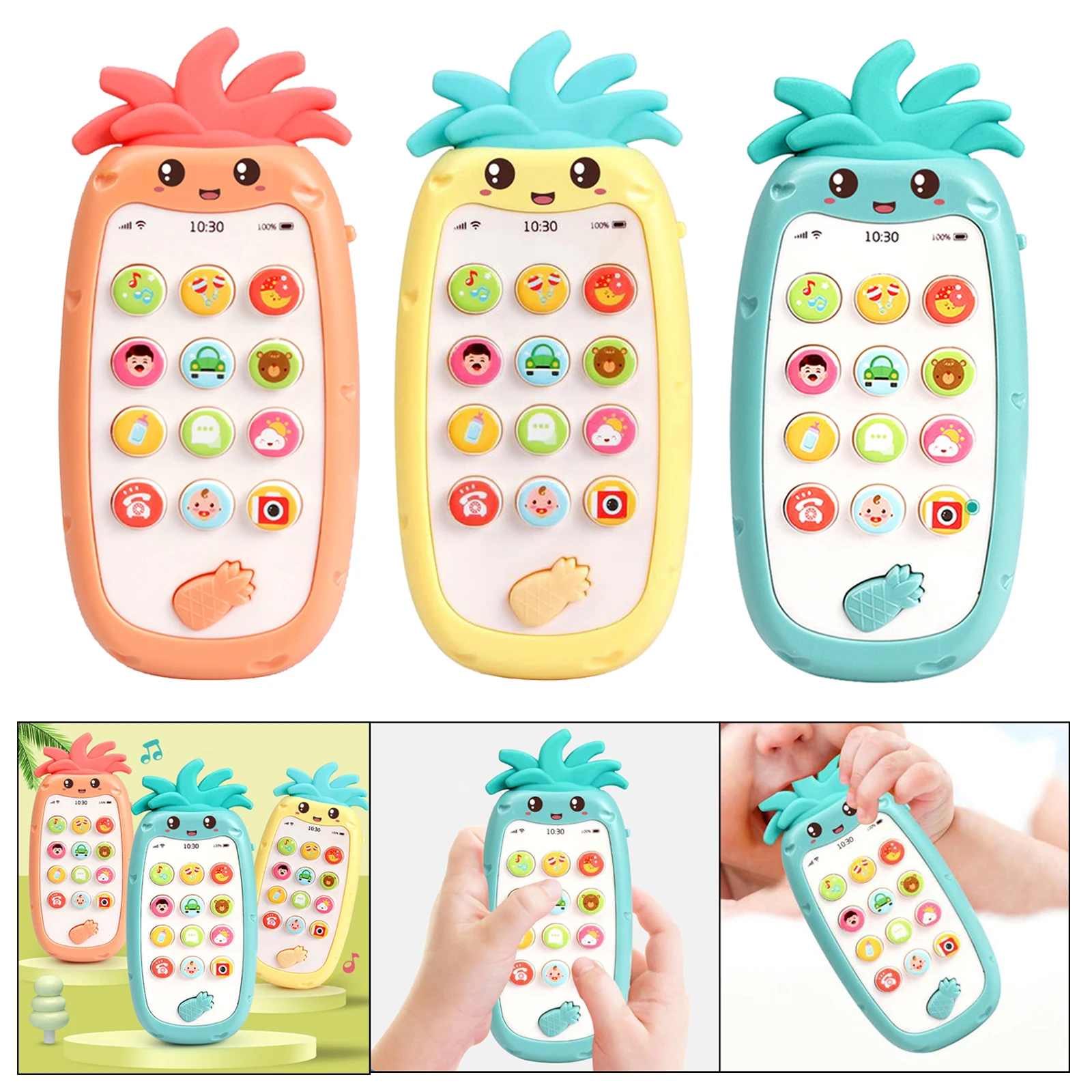 

Cute Phone Toy for Babies Teething Toy Smartphone with Lights, Music and Sound
