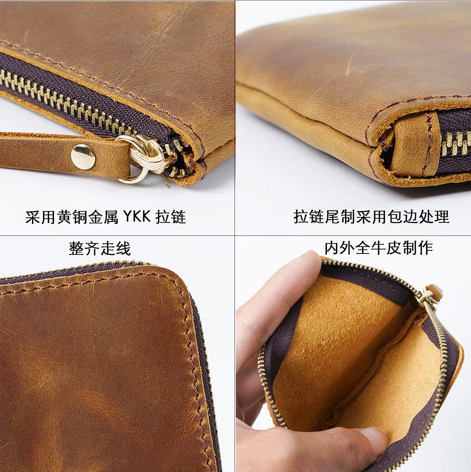 SIKU genuine leather purse handmade coin purses holders brand women wallet case