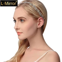l mirror 1pcs luxury rhinestone wedding hairband hairpiece hair accessories for wedding prom birthday party with rubber band