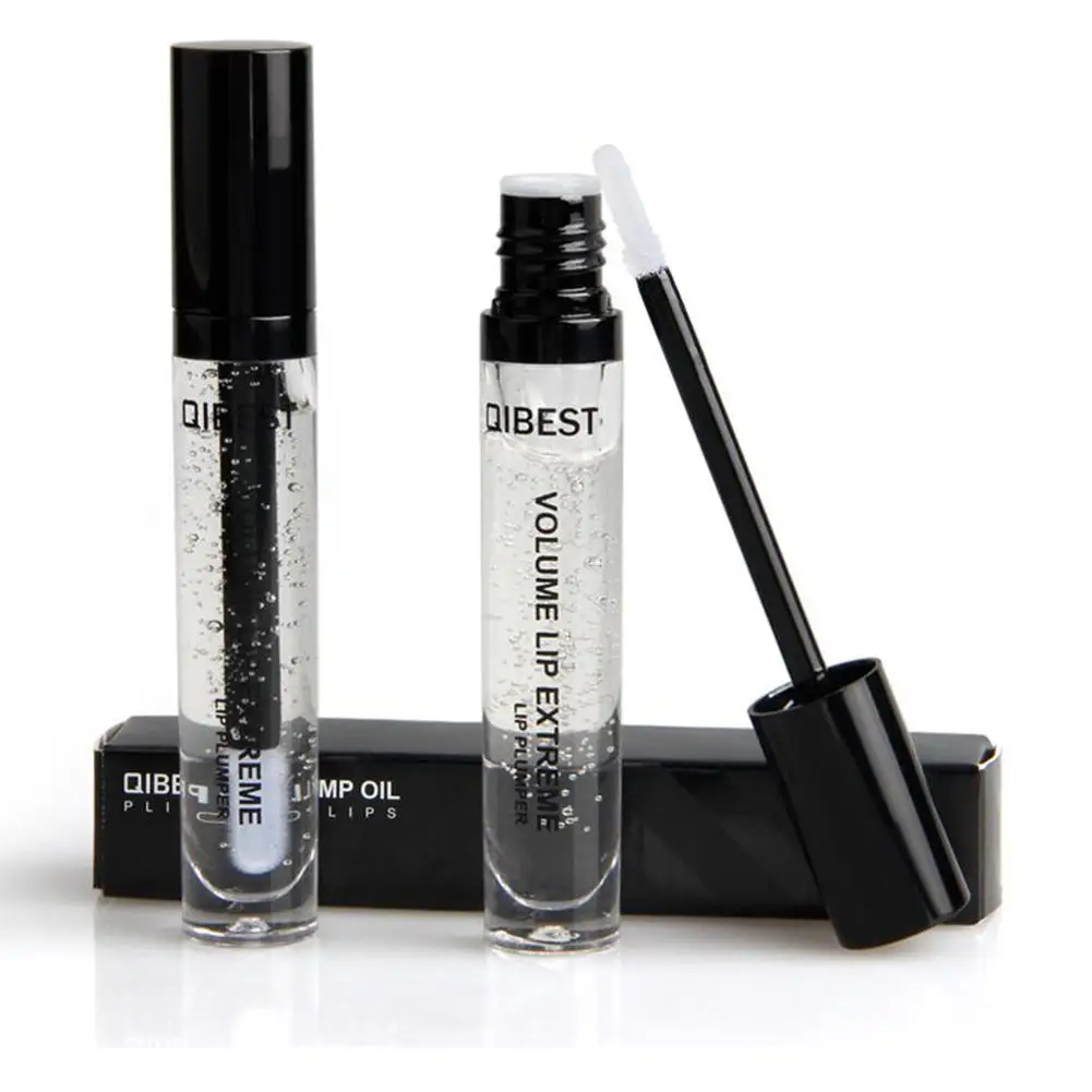 

QIBEST Moisturizer Lip Plumper Volume Lip Gloss Long Lasting Sexy Big Lips Pump Waterproof Volume Lip Clear Lipgloss Makeup