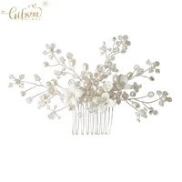 silver color pearl crystal wedding hair comb accessories jewelry for bridesmaid women hair ornaments