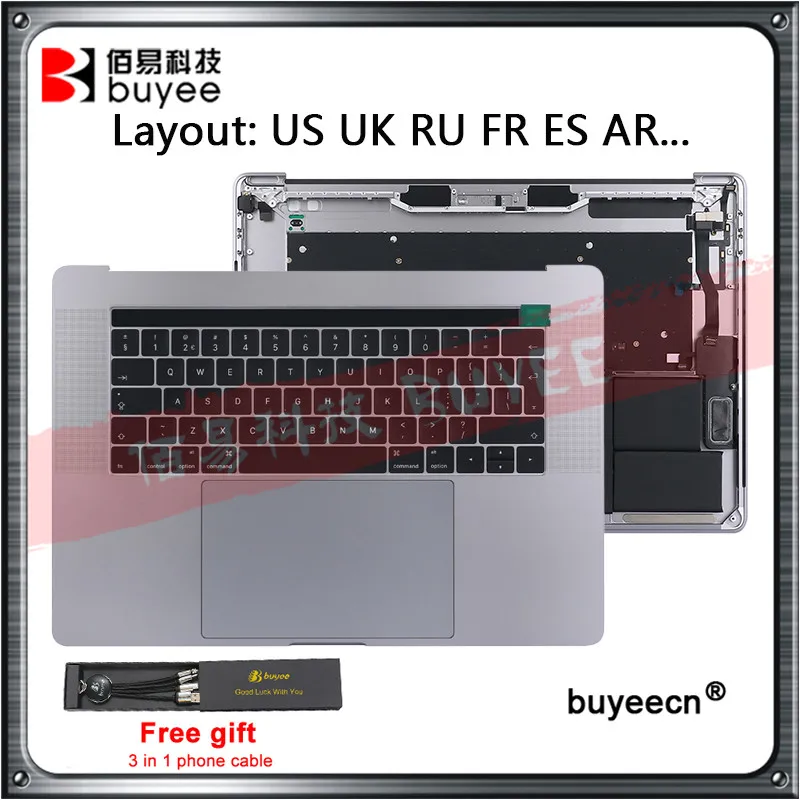 Серебристо серый 15 &quotA1707 Упор для рук Macbook Pro retina A1707 US UK RU FR ES AR Клавиатура трекпад