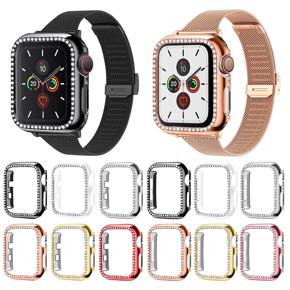 

Кристальные Стразы, защитный чехол для Apple Watch, серия 321 38 мм 42 мм для Iwatch 4 5 6 SE 40 мм 44 мм, чехол для Apple Watch
