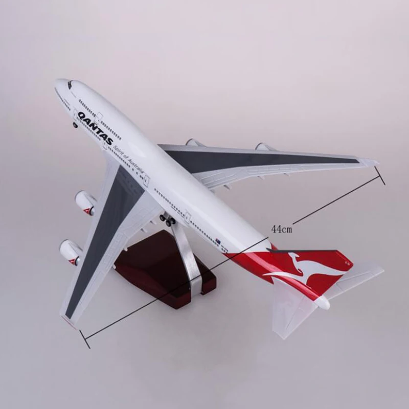 1/150 масштаб 47 см самолет B747 QANTAS Boeing 747 модель самолета светодиодный свет и колесо шасси литье под давлением модель самолёта из смолы игрушка