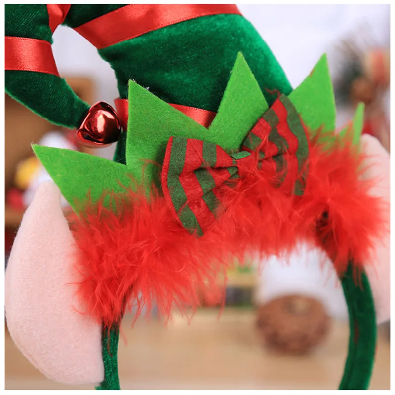 Рождественский ободок эльфа украшение для детей головной убор взрослых обруч