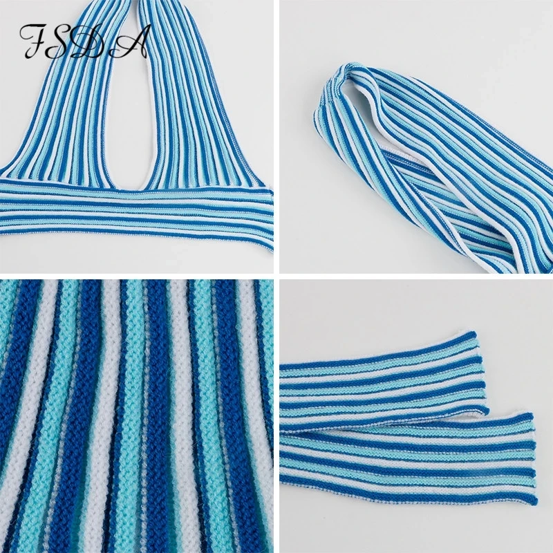 

Summer Fashion Women Tanks Vest V-Neck Bandage Crop Top Knitted Backless Sleeveless Casual Female Tops Y2K Off Shoulder Tank Top