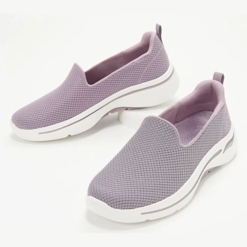 

Кроссовки женские из эластичной ткани, дышащие, без шнуровки, на платформе, повседневная обувь, большие размеры, 2022