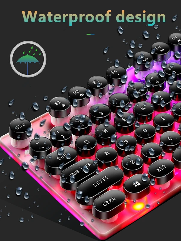 Комбинированная игровая клавиатура и мышь светодиодный комплект для ПК с 2 4 ГГц