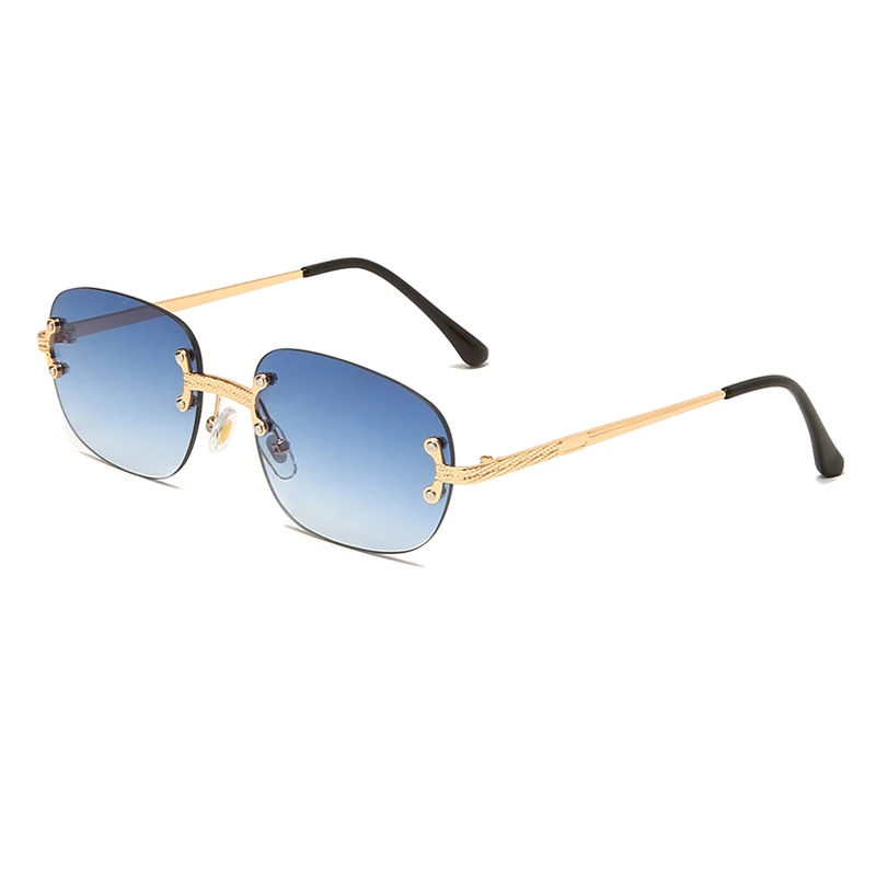 

New Fashion Frameless Sunglasses Women UV400 Vintage Rimless Sun Glasses Gradient Sunglass Ladies Shades 2021 Oculos With Box