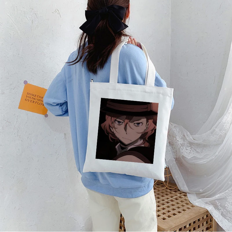 

Bungo Stray Dog Anime Canvas Bag Dark Harajuku Goth Style Shopper Large Capacity Women Bag Classic Vintage Shoulder Bag HandBag