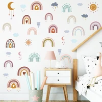 nursery rainbow wall sticker colorful cloud for kids room baby girls children wall decals poster bedroom living room decoration