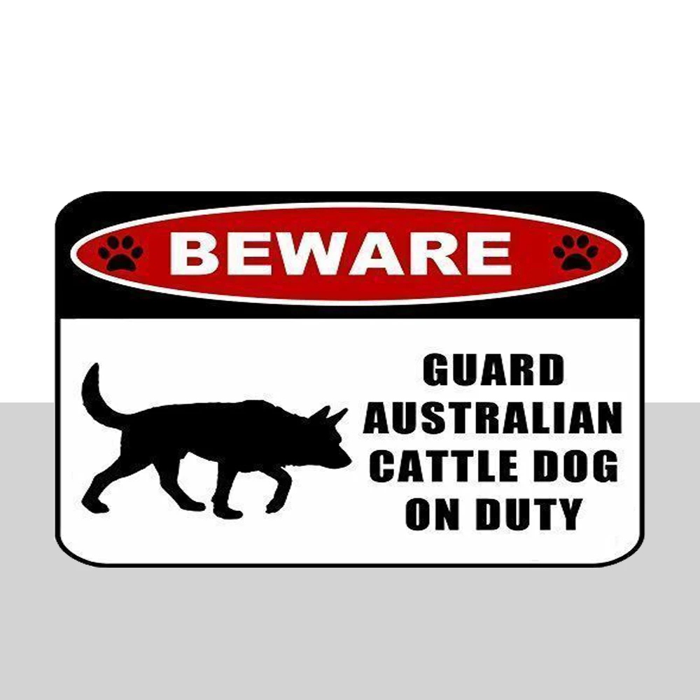 

Остерегайтесь защиты австралийского скота (силуэт) на наряд ламинированная собака знак металлический декор