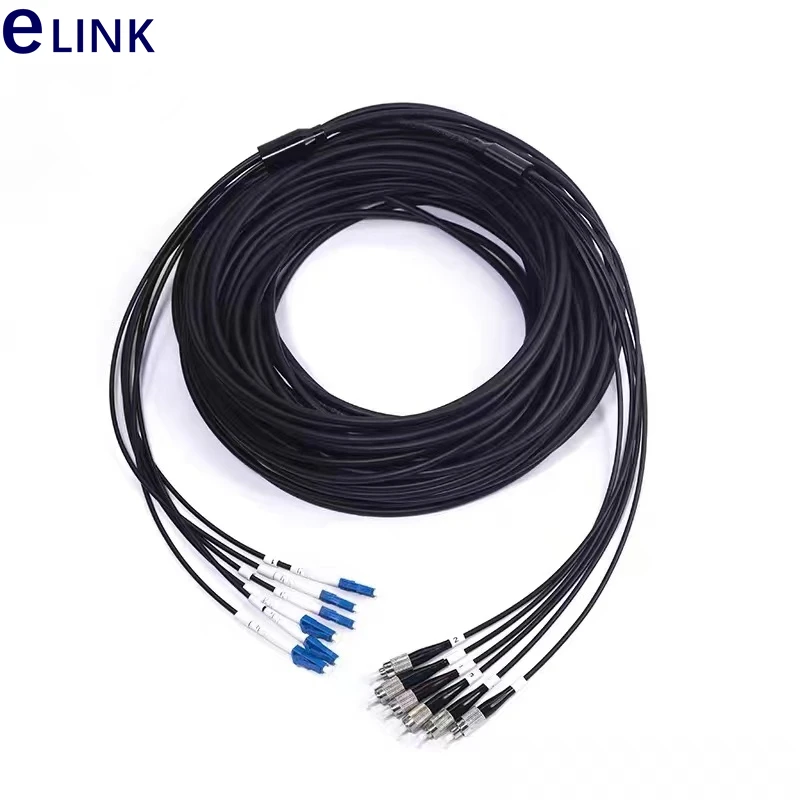 60M 6 cores LSZH Fiber optic Patchcords 6C Armored LC SC FC ST 5.0mm Armored patch lead cable Outdoor SM FTTA jumper 6 fibers