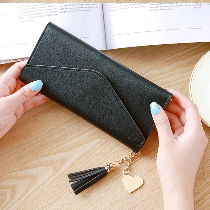 Популярный длинный кошелек женские модные кошельки с кисточками Дамский для