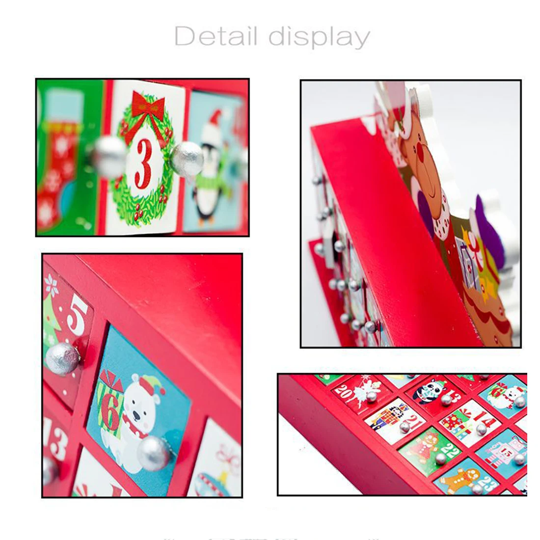 Деревянный Календарь обратного отсчета расписанный Адвент календарь Подарочная