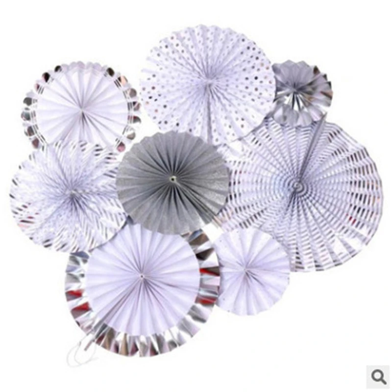 8 шт бумажные вееры набор для декора блестящие ручной работы ГИРЛЯНДА в виде