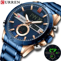 2022 Electronic Men Watches Luxury Brand Chronograph Casual Sport Wristwatches Digital Design Luminous Male Clock Quartz Watch
