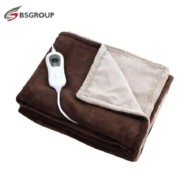 Brown and Khaki 220-240 в 120 Вт 160x120 см мягкое микроплюшевое теплое одеяло с электрическим подогревом, термальное одеяло 220 В, моющееся одеяло с европейской вилкой - Цвет: Brown and Khaki