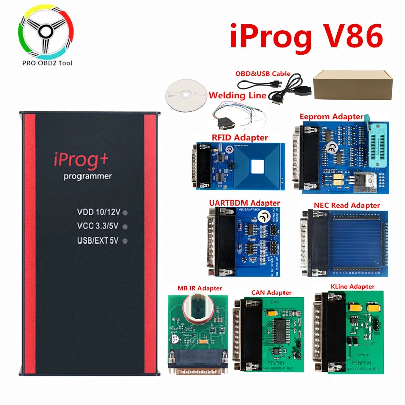 

IProg v86 Programmer Diagnosis Support IMMO odo Correction Airbag Reset IPROG With K Line/CAN Adapter Iprog v85