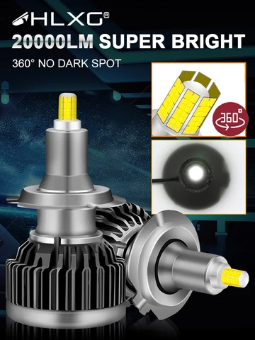 Светодиодные фары HLXG 360 led h7 canbus h1 CSP 9005 лм 60 Вт фонари головного света turbo H8 H9 H11 9006 HB3 HB4 лампа led h4 moto