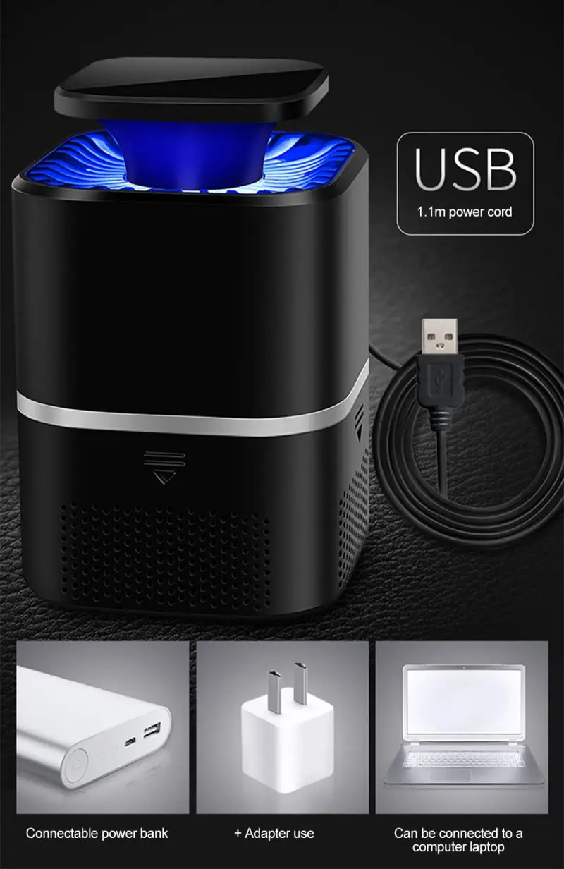 Лампы ловушки от комаров с USB без излучения ловушка для насекомых домашняя