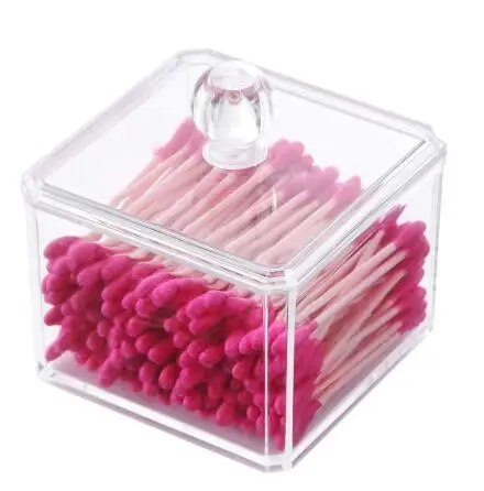 Transparent transparent Acrylic Organizer Holder Cotton swab box Makeup Organizer Drawersdesktop Organizer Jewelry Case for Cosmetics - Цвет: Transparent
