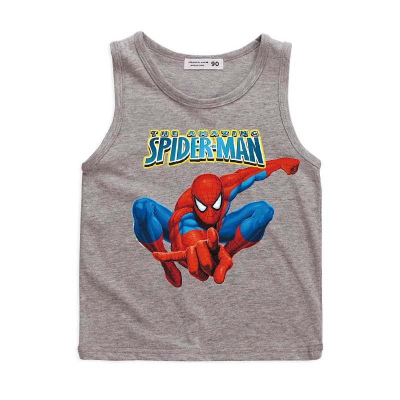 Летняя детская одежда футболки для мальчиков с человеком пауком Детские Топ
