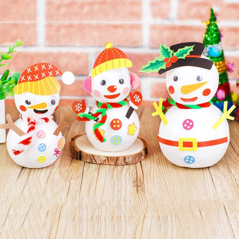 Фетровая упаковка сделай сам для детей Рождественский Снеговик ручная работа