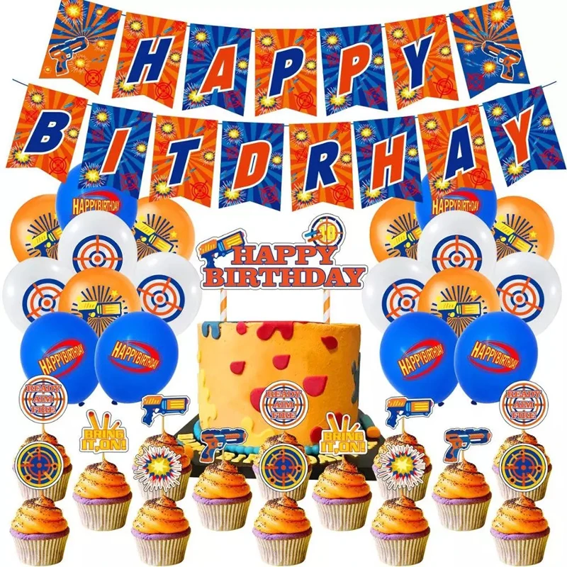 1 комплект Дротика военные воздушные шары Nerf серии бластеров украшение для торта