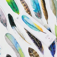 30pcspack feather shape box set bookmark stationery paper reminder messgae label page holder for school and office