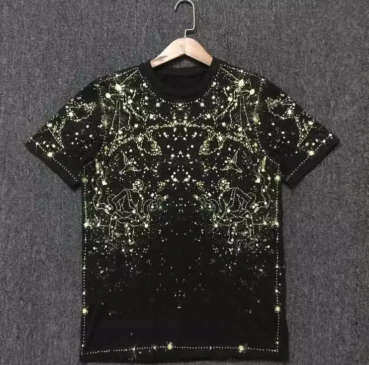 Футболка мужская свободного покроя хлопковая тенниска с золотым принтом